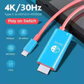 Portable 4K 30HZ HDTV-Compatible Cable for Nintendo Switch/OLED PD 100W Charging USB C to HDTV Adapter for Laptop Tablet Phone