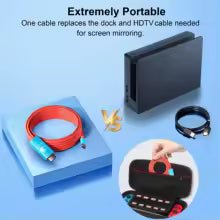 Portable 4K 30HZ HDTV-Compatible Cable for Nintendo Switch/OLED PD 100W Charging USB C to HDTV Adapter for Laptop Tablet Phone