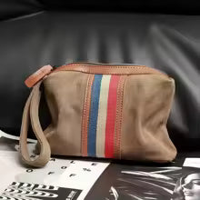 Classic Retro Canvas Handbag Small Portable Crossbody Bag for Men And Women Casual Street Style Zipper Closure Soft Bag