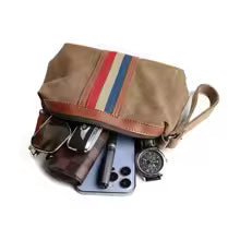 Classic Retro Canvas Handbag Small Portable Crossbody Bag for Men And Women Casual Street Style Zipper Closure Soft Bag